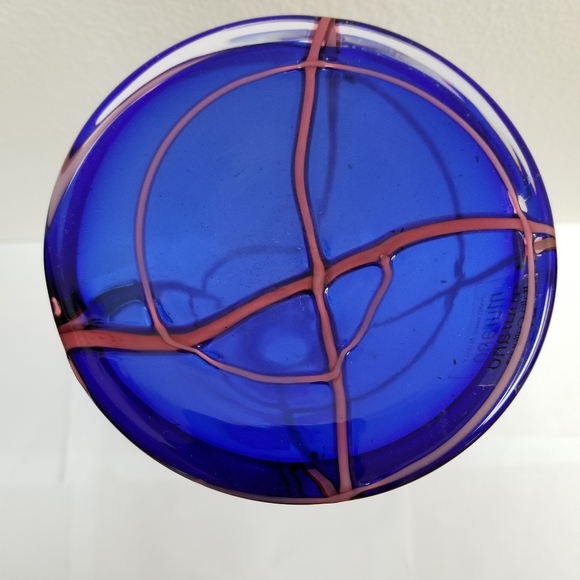 10052 New Rare Murano Cobal Blue 16" Vase, Italia Collection, hand made in Italy - Picture 10 of 13